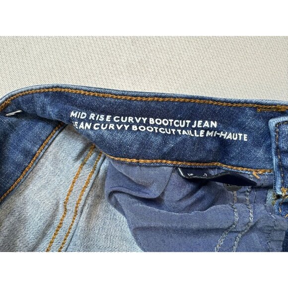 Lands End Womens Mid Rise Curvy Bootcut Jeans Size 2 Strethy - Picture 3 of 13